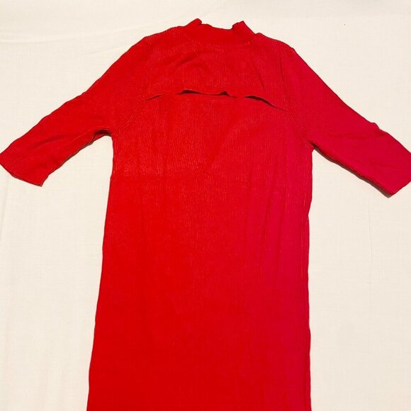 Zara Cutout Red Womens Long Dress Size Medium - Picture 2 of 15